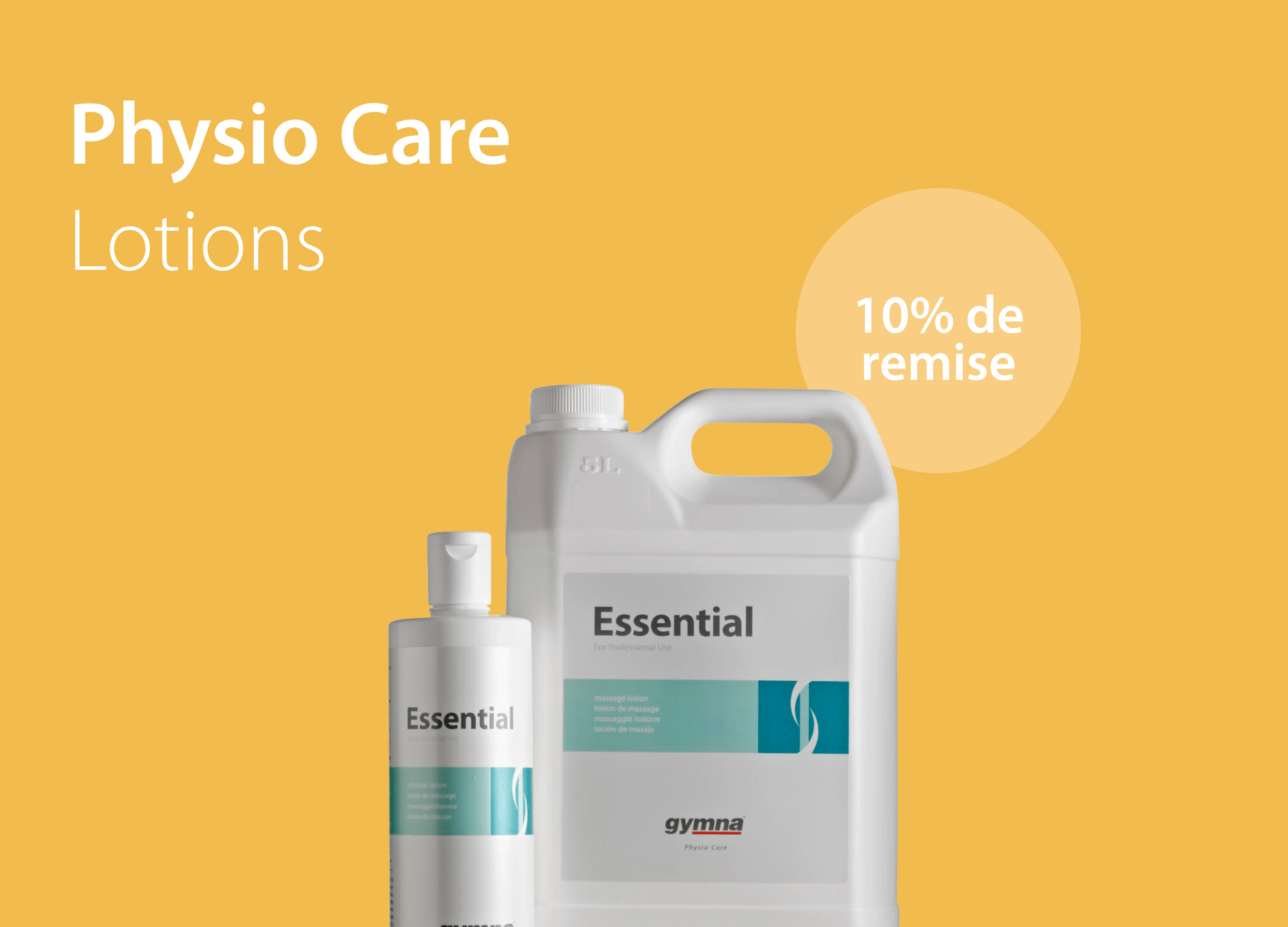 Physio Care Gymna lotions de massage kine _ 10 % de remise